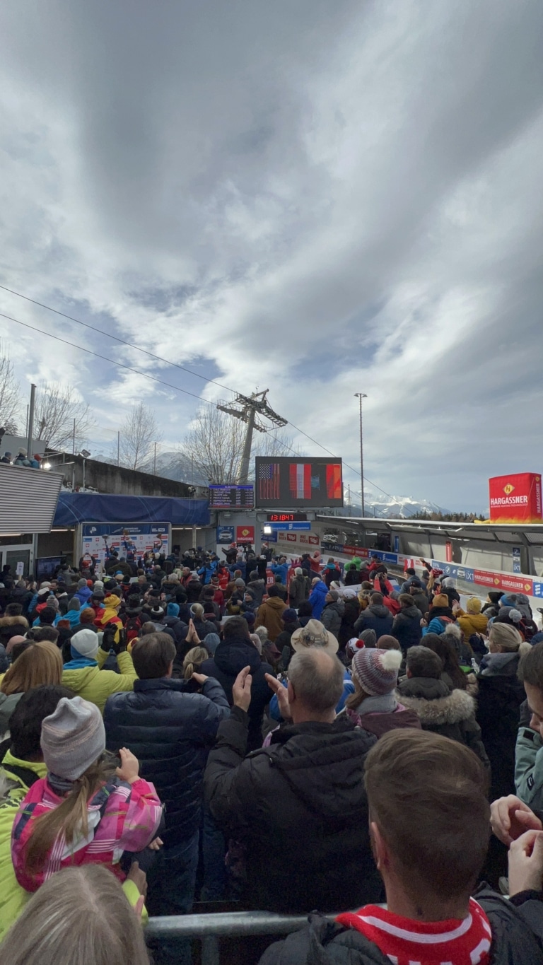 Siegerehrung Rennrodel Weltcup Igls 2022