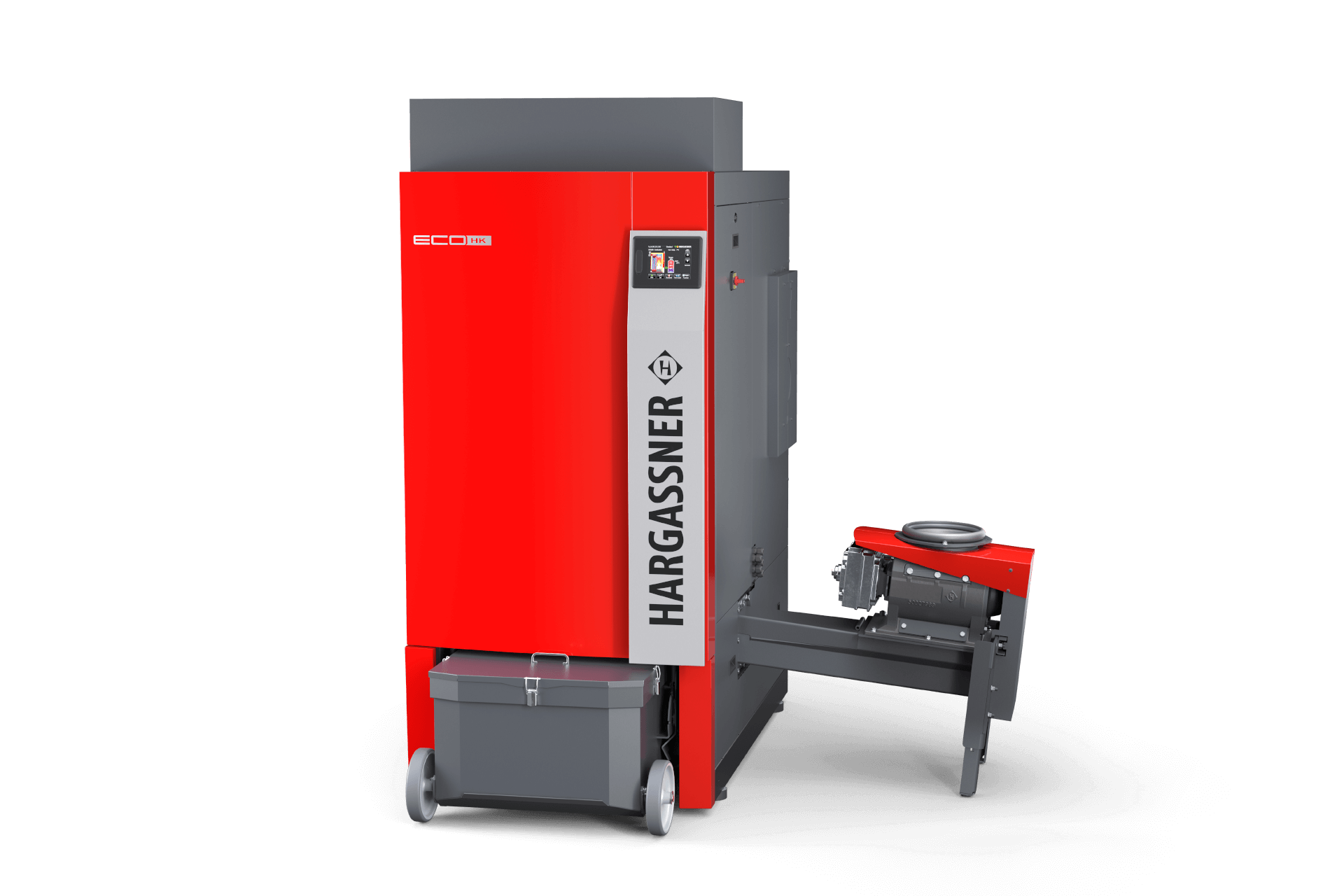 Wood chip boiler Eco-HK 130–170 kW in Hargassner red