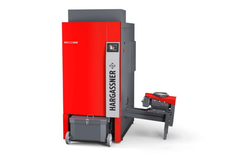 Wood chip boiler Eco-HK 200–230 kW in Hargassner red