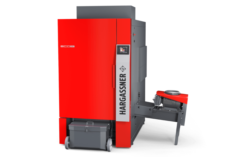 Wood chip boiler Eco-HK 250–330 kW in Hargassner red