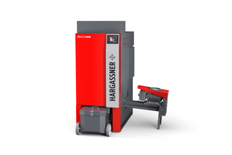 Wood chip boiler Eco-HK 70–120 kW in Hargassner red