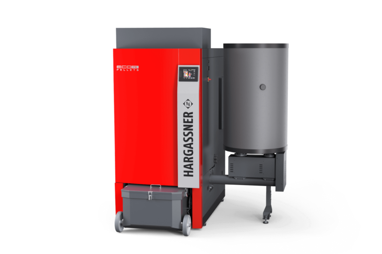 Pellet boiler Eco-PK 150–200 kW in Hargassner red