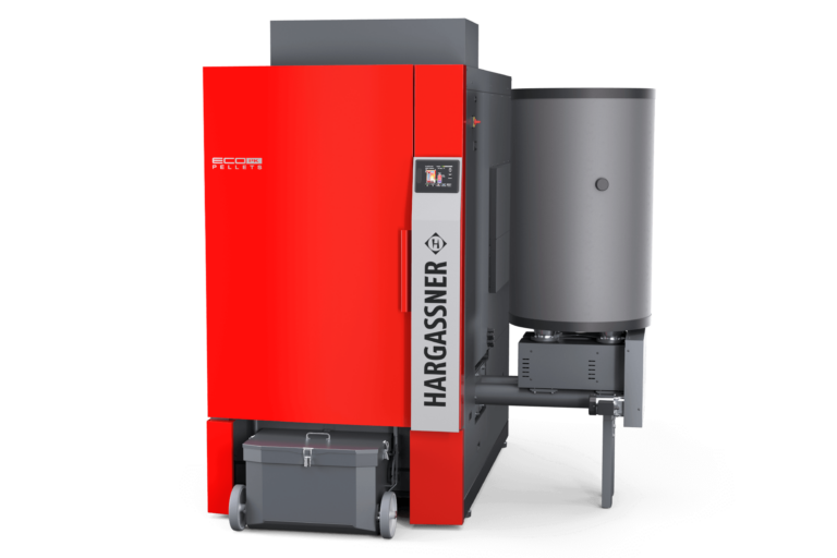 Pellet boiler Eco-PK 250–330 kW in Hargassner red