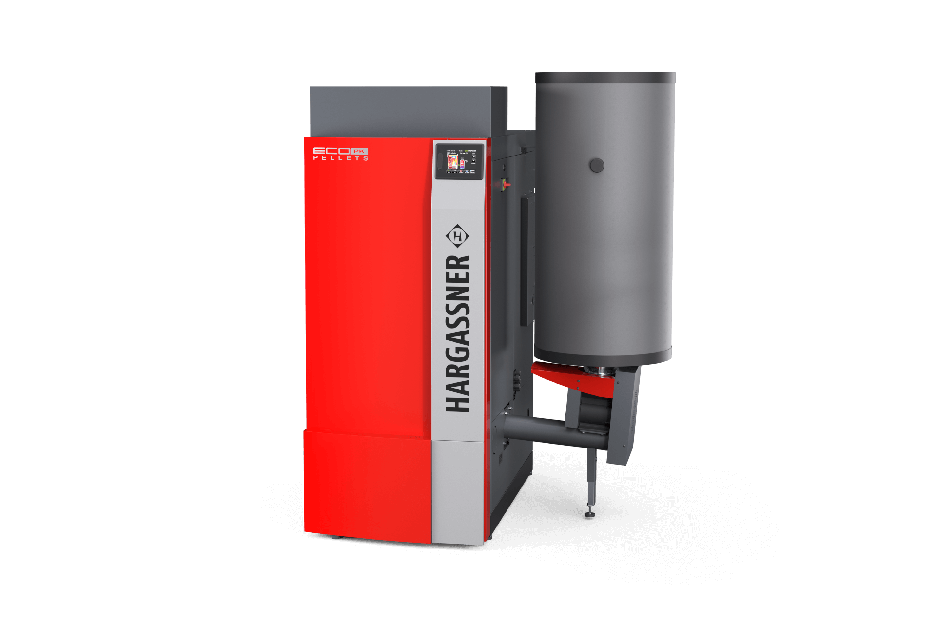 Pellet boiler Eco-PK 70–120 kW in Hargassner red